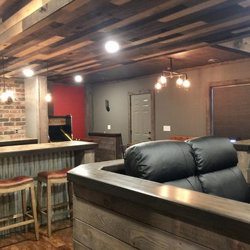 industrial style basement remodel