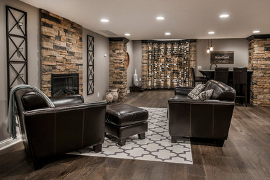 Example of a transitional basement design in Columbus