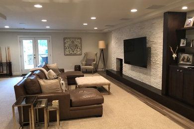 Example of a transitional basement design in Atlanta
