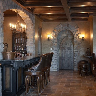 Example of a tuscan basement design in Other