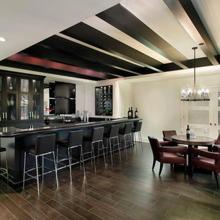 Large Lower Level Bar with Built-In Cabinetry