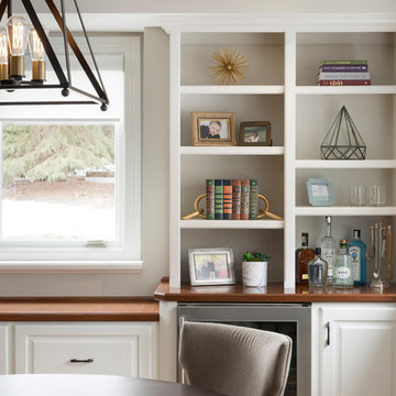 Light and airy lower level entertainment room | Che Bella Interiors
