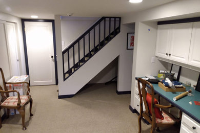 Inspiration for a mid-sized timeless basement remodel in Seattle