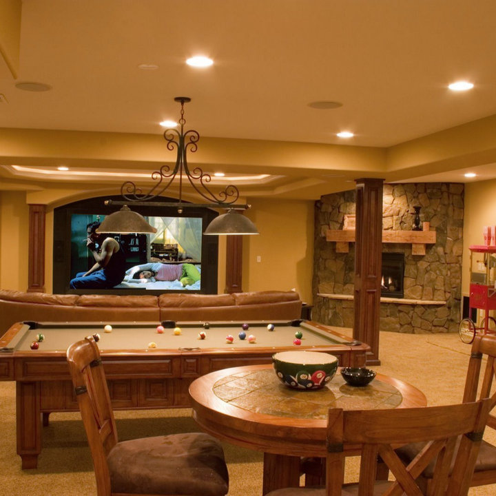 Basement Pool Table Photos & Ideas Houzz