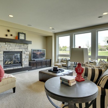 Lower Level Fireplace Room – The Meadows at Riley Creek – 2015 Model