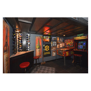Man Cave - Sports Bar Basement - Eclectic - Basement - Kansas City