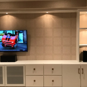 Media Room with custom wallpaper