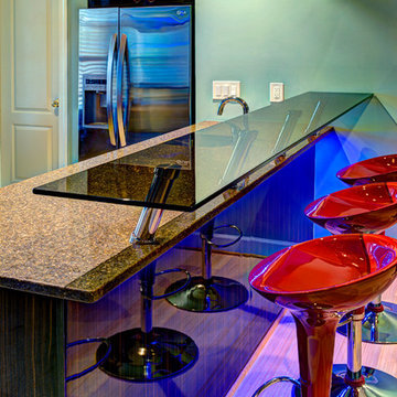 Modern Floating Glass Bar Design in Ashburn, VA