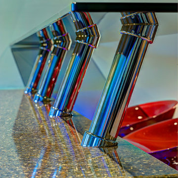 Modern Floating Glass Bar Design in Ashburn, VA