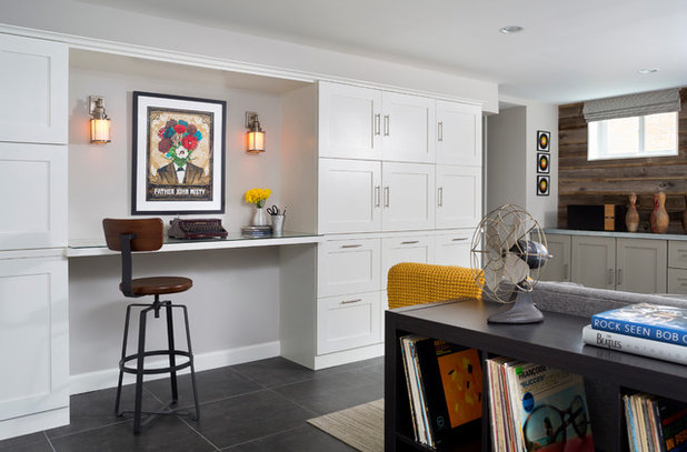 Midcentury Basement by Manlove and Company Interiors