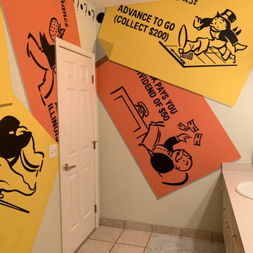 Monopoly Game Hand Painted Murals in Lower Level by Tom Taylor of Mural Art LLC