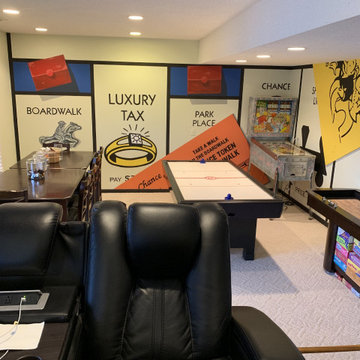 Monopoly Game Hand Painted Murals in Lower Level by Tom Taylor of Mural Art LLC