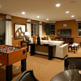 Basement - mediterranean basement idea in Denver