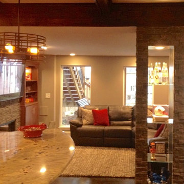 Nebraska Fan's Basement Remodel - and a great way to hide the ugly support pole!