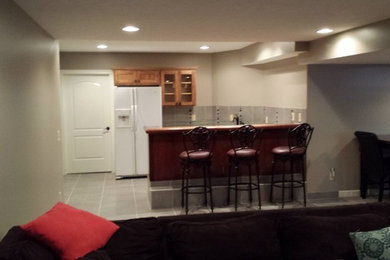 Example of a minimalist basement design in Omaha