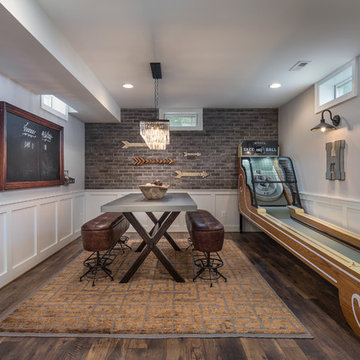 Neutral Rustic Transitional Basement