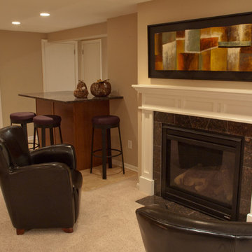 New Fireplace Transforms Cold Basement into Warm Family Room