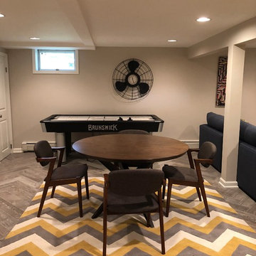 North Caldwell Family Room Basement- Before & After