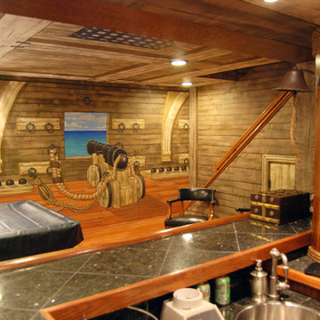 Pirate Ship Murals in Lower Level and Bar by Tom Taylor of Wow Effects, in VA