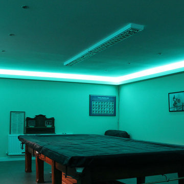 Pool Room Lighting in Cyan