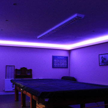 Pool Room Lighting in Dark Blue