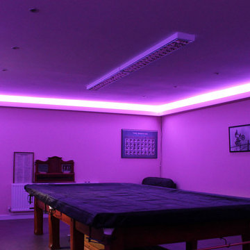 Pool Room Lighting in Purple