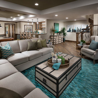 Example of a tuscan basement design in Denver