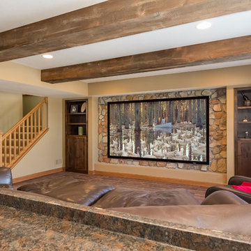 Prairie Hills Basement Home Theater and Stairs