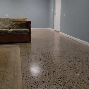 Refinished Concrete Basement Floor