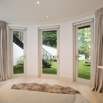 Relaxed elegance of linen on West London garden doors
