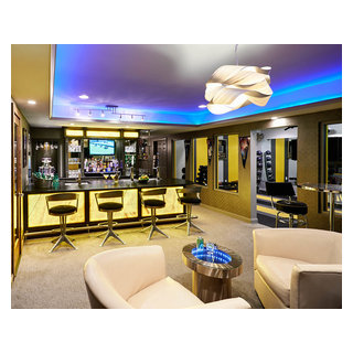 Residential Basement Remodel/ Bar and Gym - Contemporary - Home Bar ...