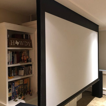 Retractable projection screen and black backing