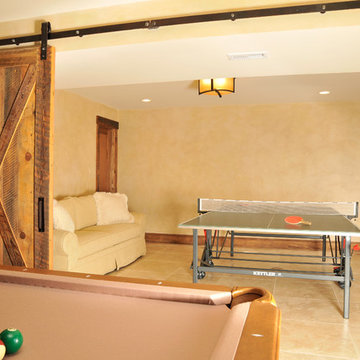 Rustic Lodge-Style Basement