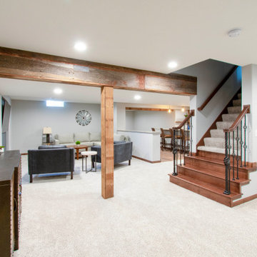 Rustic Modern Basement