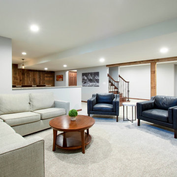 Rustic Modern Basement