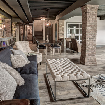 Rustic Walkout Basement