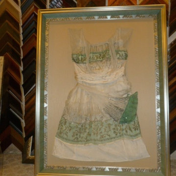Shadow box frame for vintage dress