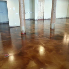 Concrete floors, stained
