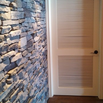 Stone wall, barrel vault, fireplace