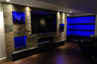 Inspiration for a contemporary basement remodel in Other
