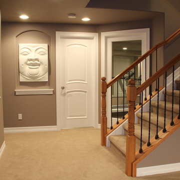 Stylish Basement in Lowry, Colorado with wine cellar and art niches
