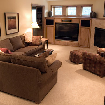 Three Panel Window Well Lights Up Family Room