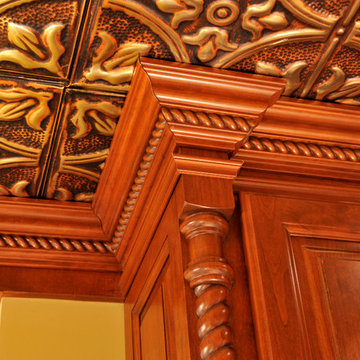 Tin Ceiling with Intricate Trim Detail