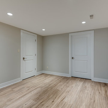 Transitional Modern Basement with Guest Bedroom Paxton