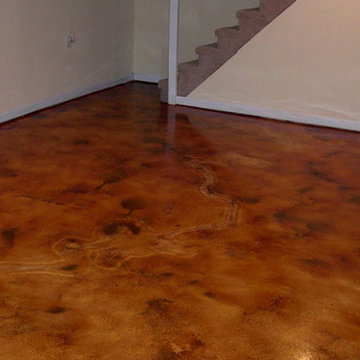 Uniquely Stained Basement Floor