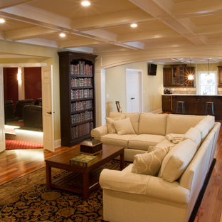 75 Beautiful Coffered Ceiling Basement With A Home Theater Pictures Ideas March 2021 Houzz