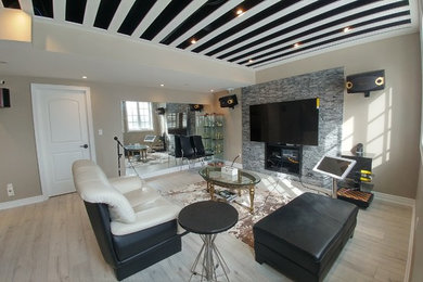 Inspiration for a contemporary basement remodel in Toronto