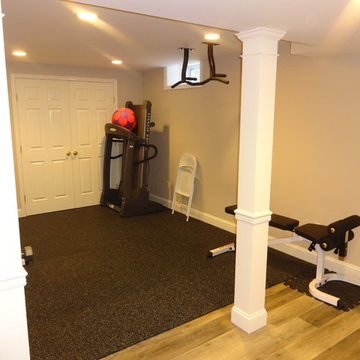 Workout room with custom flooring