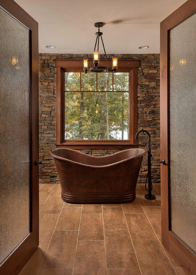 Rustic Bathroom by Aaron Fine Architectural Photographer