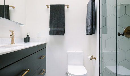 Bold Black-and-White Style for a Small Master Bath